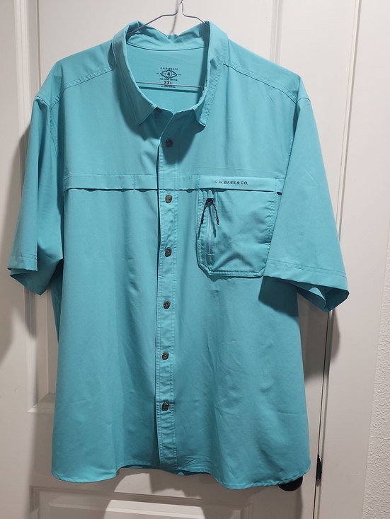 G.H. Bass & Co. Other - G.H. Bass & Co Performance Fishing Shirt Aqua Short Sleeve XXL